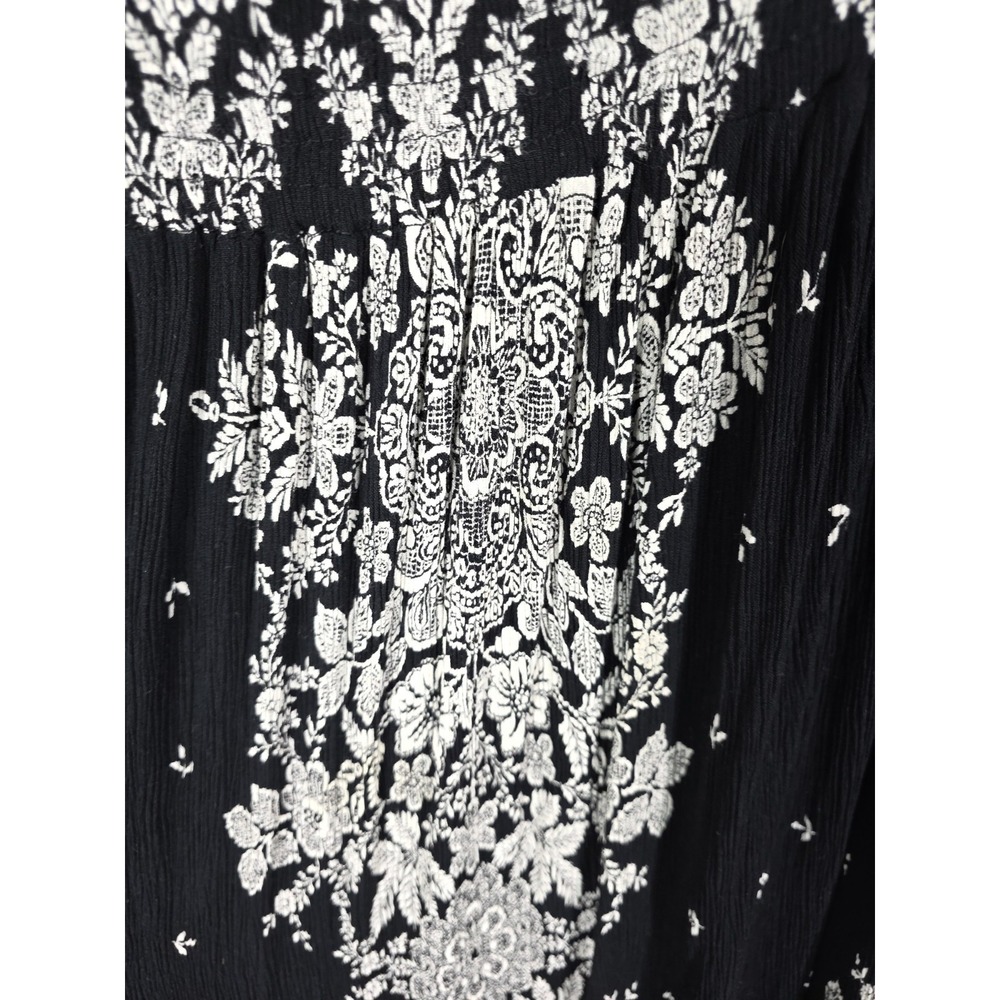 Soft Surroundings Maxi Dress Small Black White Floral Crochet Detail Boho S - Picture 4 of 10
